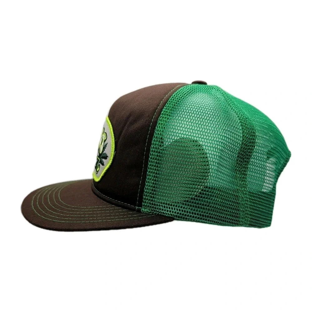 New Tejas Tonic Hat Cap Snap Back Brown Green Mesh Trucker Patch Embroidered 420